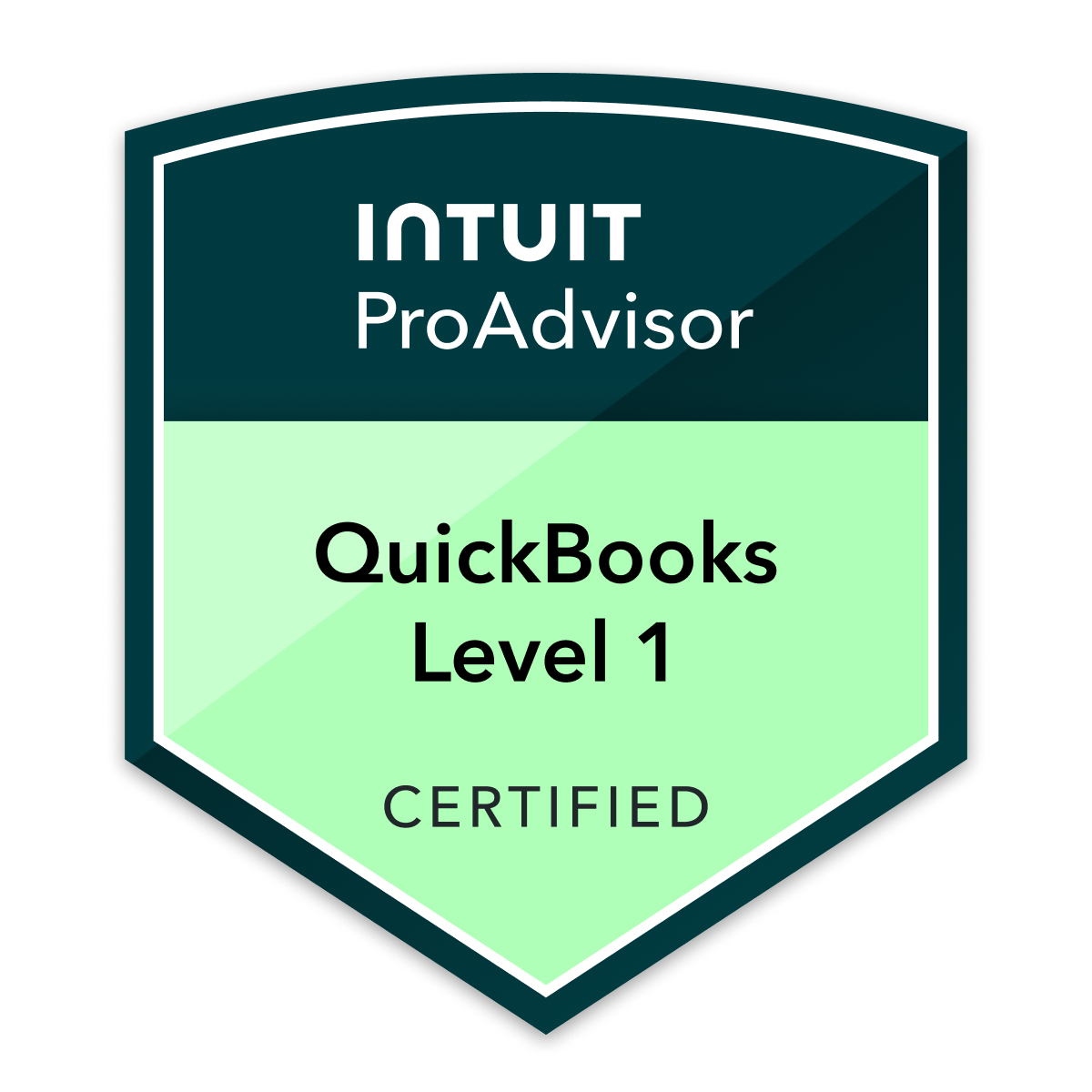 Intuit QuickBooks ProAdvisor Level 1 Certified badge